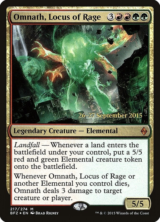 Image for Omnath, Locus of Rage (217) (Prerelease Cards) - Magic: The Gathering
