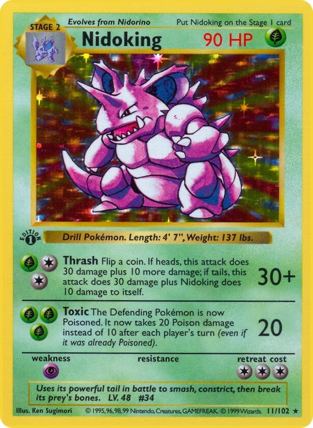 Image for Nidoking (011/102) (Base Set (Shadowless)) - Pokemon