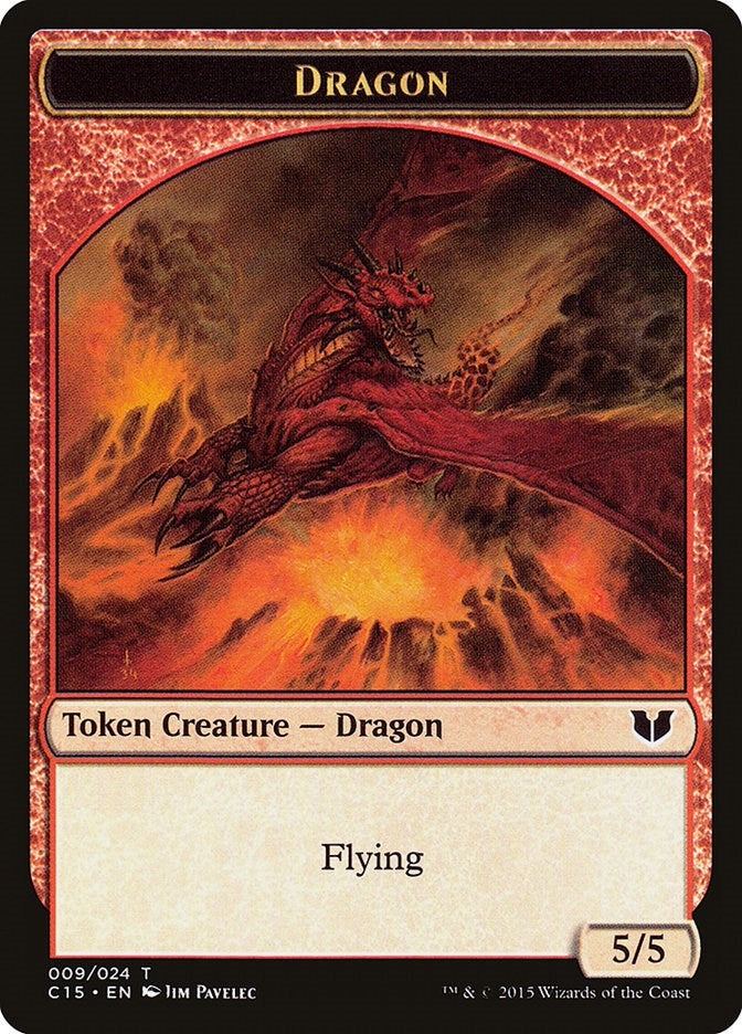 Image for Dragon // Dragon Double-Sided Token (9 // 9) (Commander 2015) - Magic: The Gathering
