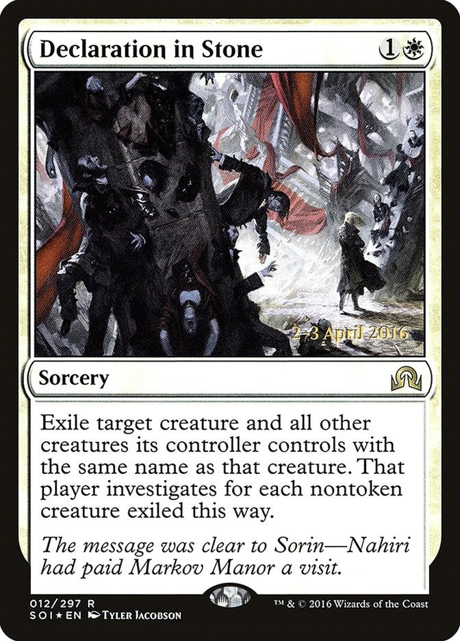 Image for Declaration in Stone (12) (Prerelease Cards) - Magic: The Gathering