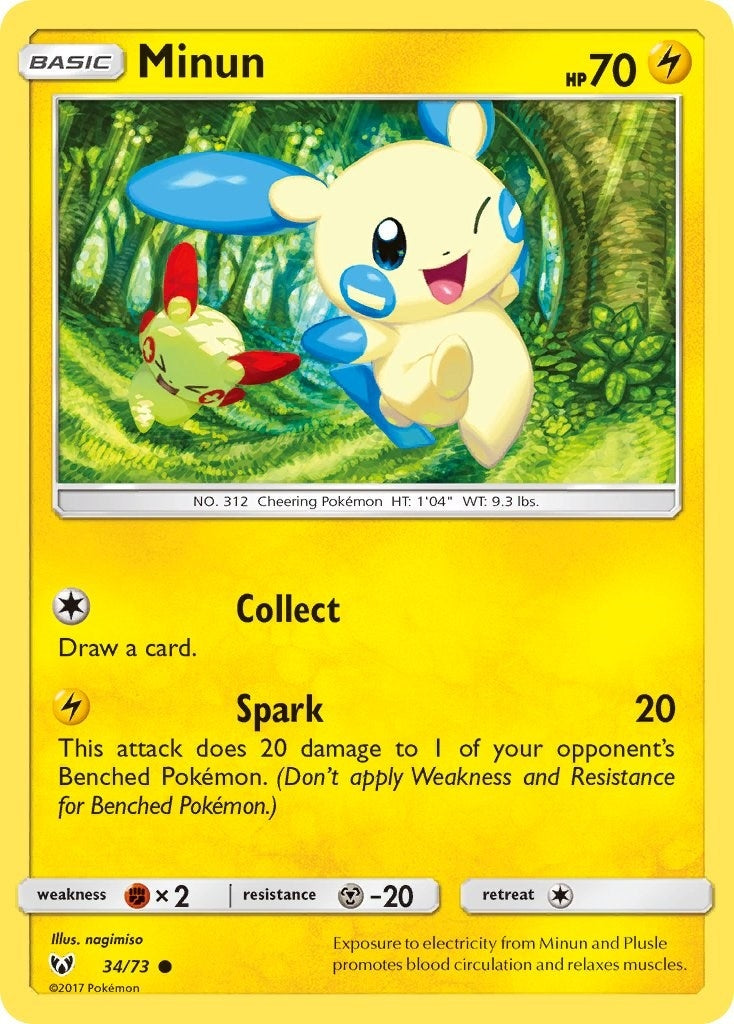 Image for Minun (34/73) (Shining Legends) - Pokemon