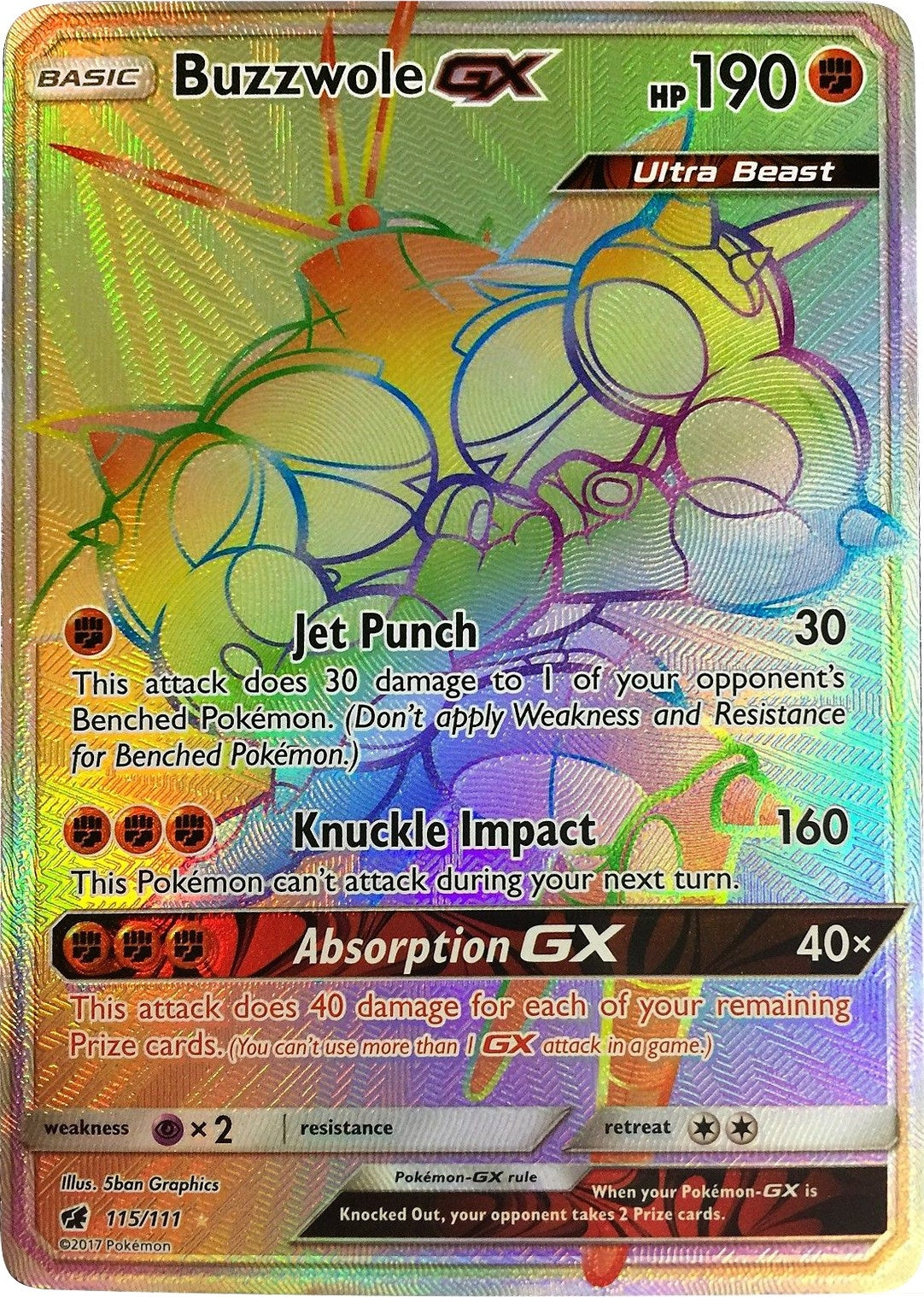 Image for Buzzwole GX (Secret) (115/111) (SM - Crimson Invasion) - Pokemon