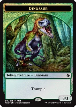 Image for Dinosaur // Treasure Double-Sided Token (11) (FNM Promos) - Magic: The Gathering