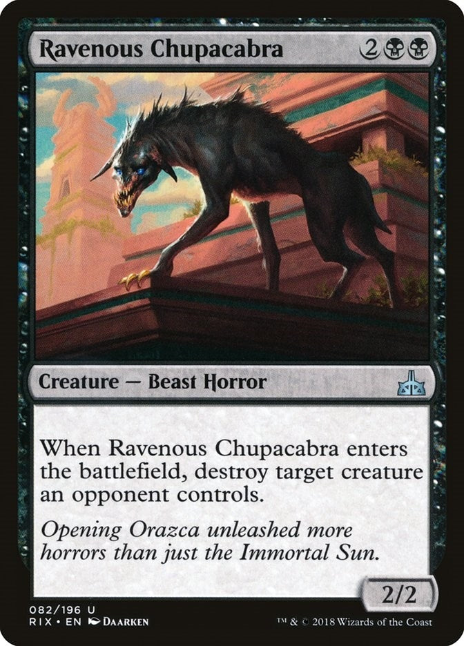 Image for Ravenous Chupacabra (82) (Rivals of Ixalan) - Magic: The Gathering