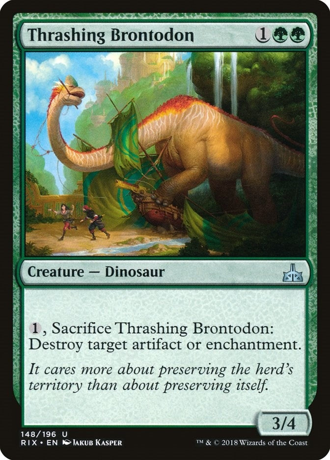 Image for Thrashing Brontodon (148) (Rivals of Ixalan) - Magic: The Gathering