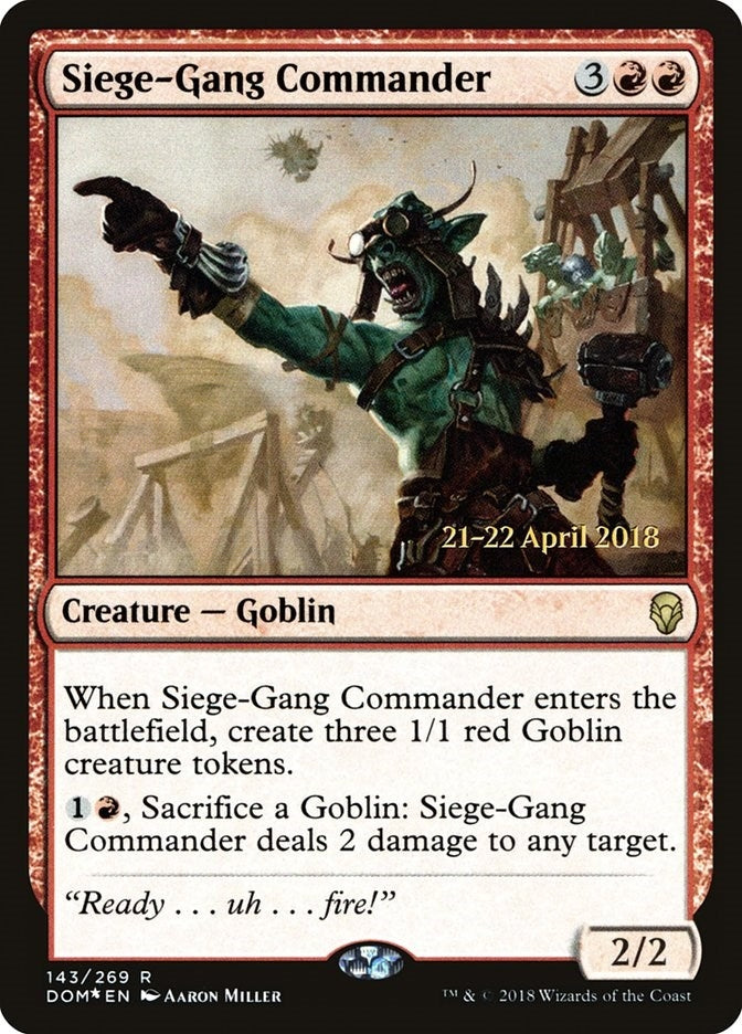 Image for Siege-Gang Commander (143) (Prerelease Cards) - Magic: The Gathering