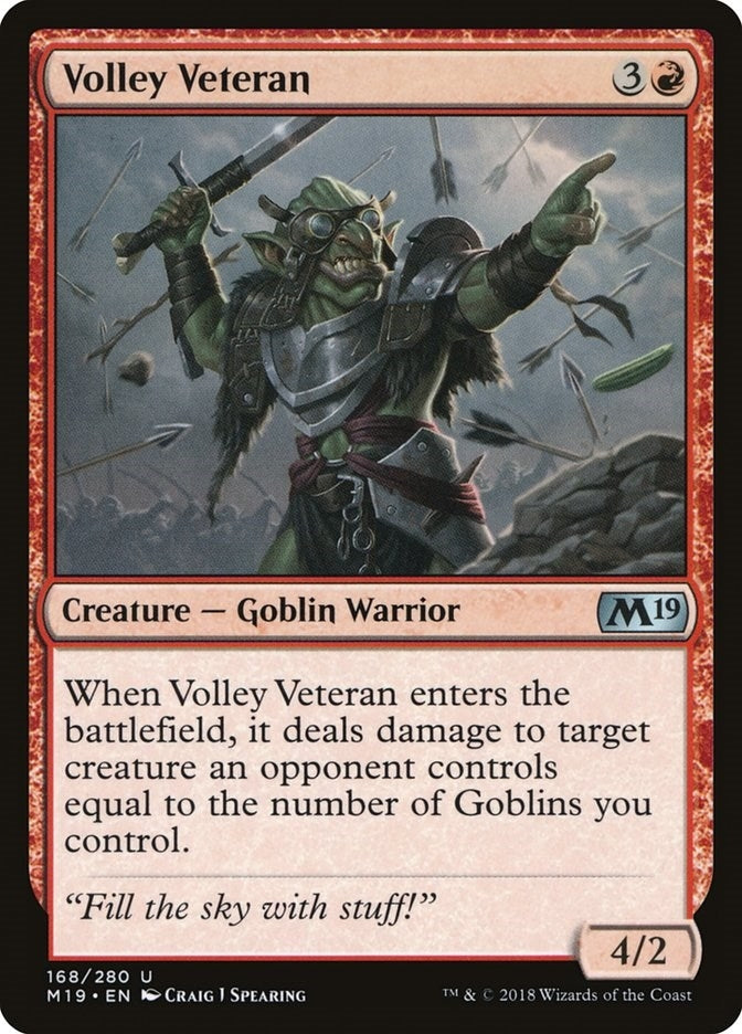Image for Volley Veteran (168) (Core Set 2019) - Magic: The Gathering