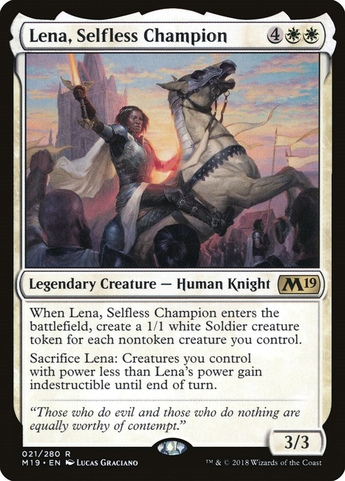 Image for Lena, Selfless Champion (21) (Core Set 2019) - Magic: The Gathering