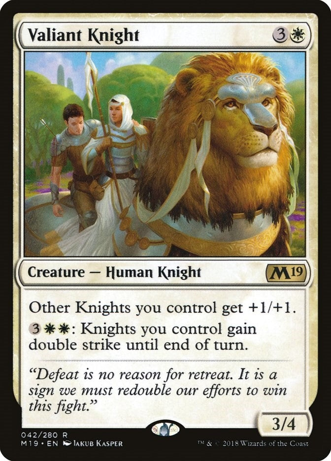 Image for Valiant Knight (42) (Core Set 2019) - Magic: The Gathering