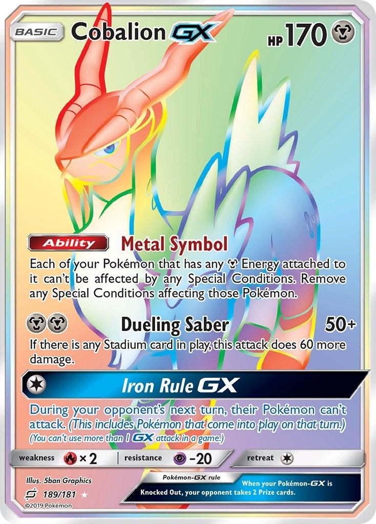 Image for Cobalion GX (Secret) (189/181) (SM - Team Up) - Pokemon