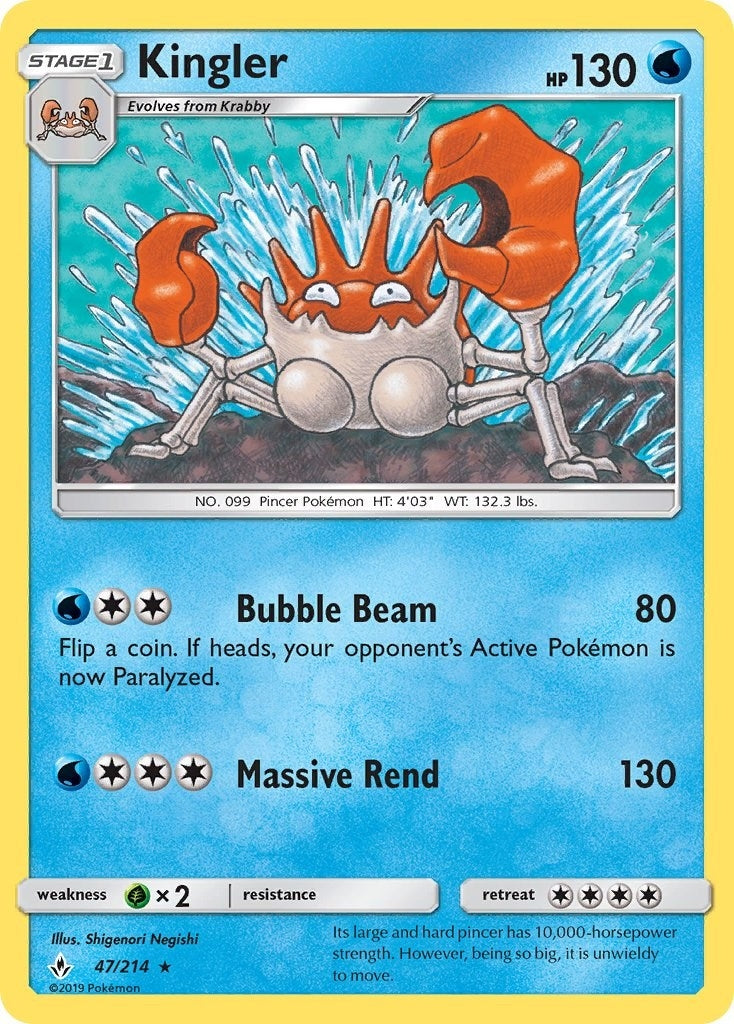 Image for Kingler (47/214) (SM - Unbroken Bonds) - Pokemon