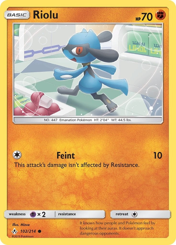 Image for Riolu (102/214) (SM - Unbroken Bonds) - Pokemon