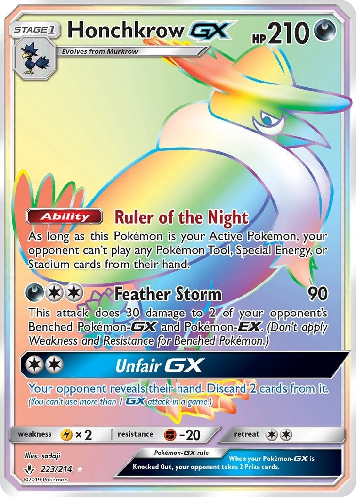 Image for Honchkrow GX (Secret) (223/214) (SM - Unbroken Bonds) - Pokemon