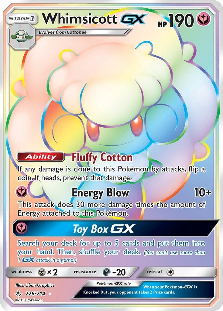 Image for Whimsicott GX (Secret) (226/214) (SM - Unbroken Bonds) - Pokemon