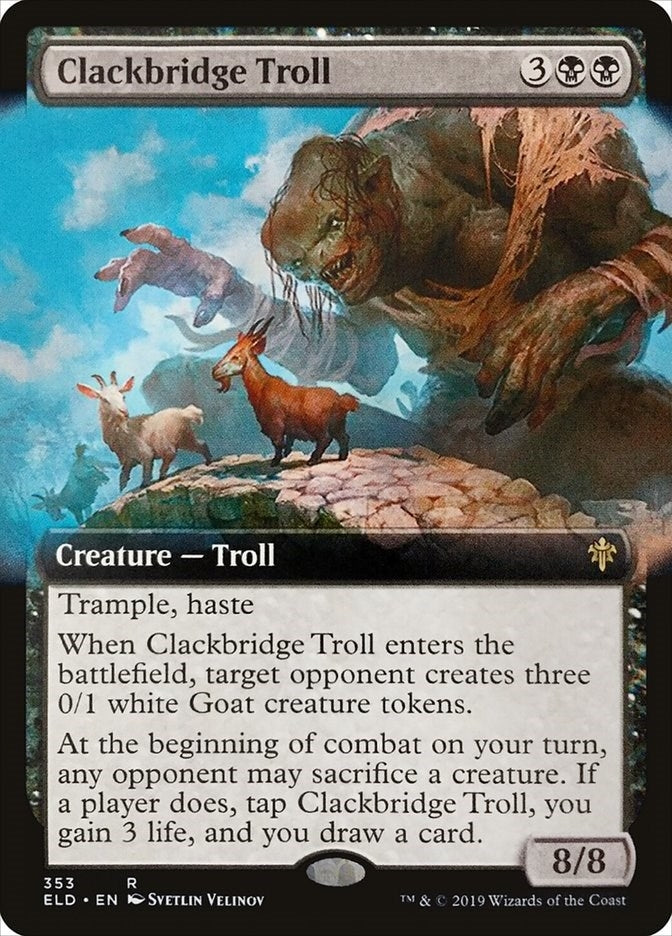 Image for Clackbridge Troll (Extended Art) (353) (Throne of Eldraine) - Magic: The Gathering