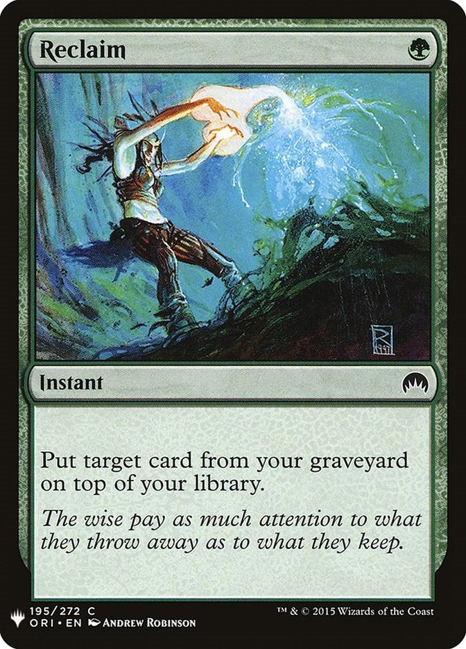 Image for Reclaim (195) (The List Reprints) - Magic: The Gathering