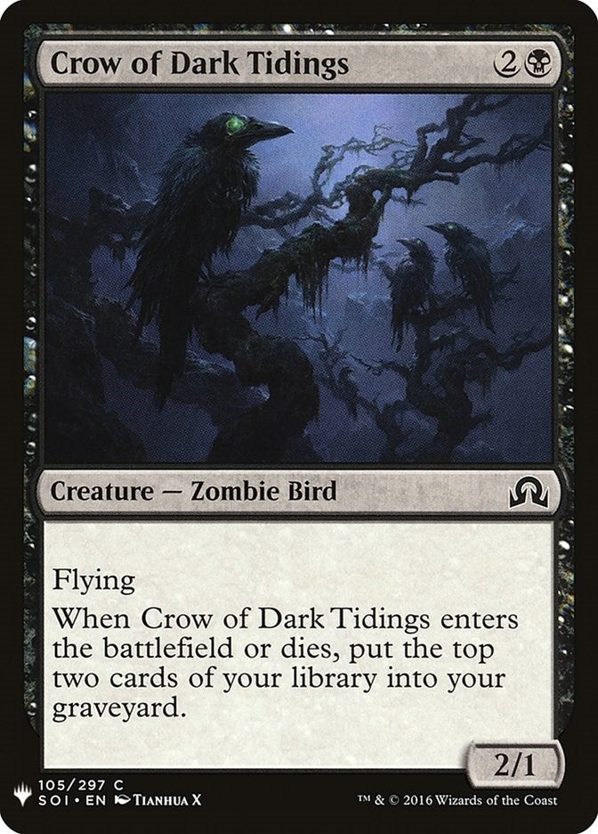 Image for Crow of Dark Tidings (105) (The List Reprints) - Magic: The Gathering