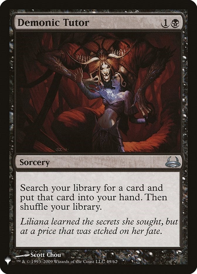 Image for Demonic Tutor (DVD) (49) (The List Reprints) - Magic: The Gathering