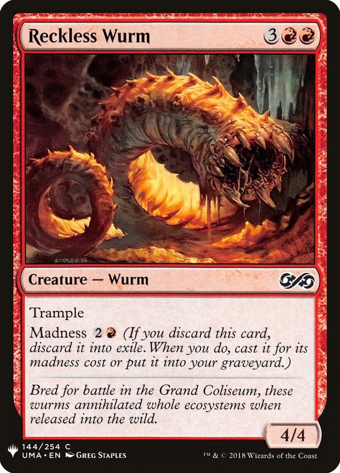 Image for Reckless Wurm (144) (The List Reprints) - Magic: The Gathering