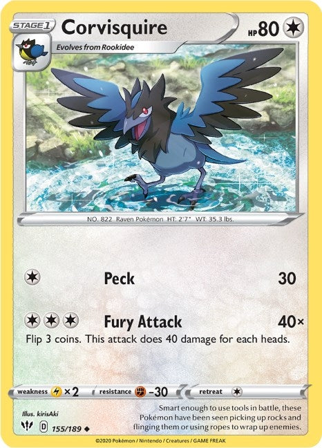 Image for Corvisquire (155/189) (SWSH03: Darkness Ablaze) - Pokemon