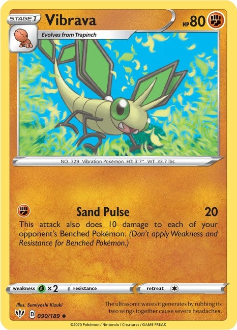 Image for Vibrava (090/189) (SWSH03: Darkness Ablaze) - Pokemon