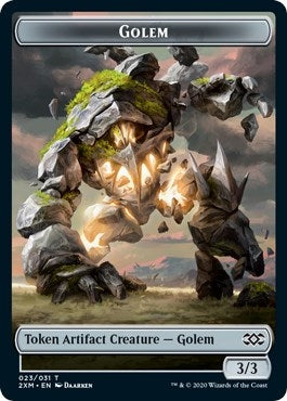 Image for Golem // Elf Warrior Double-Sided Token (23 // 21) (Double Masters) - Magic: The Gathering