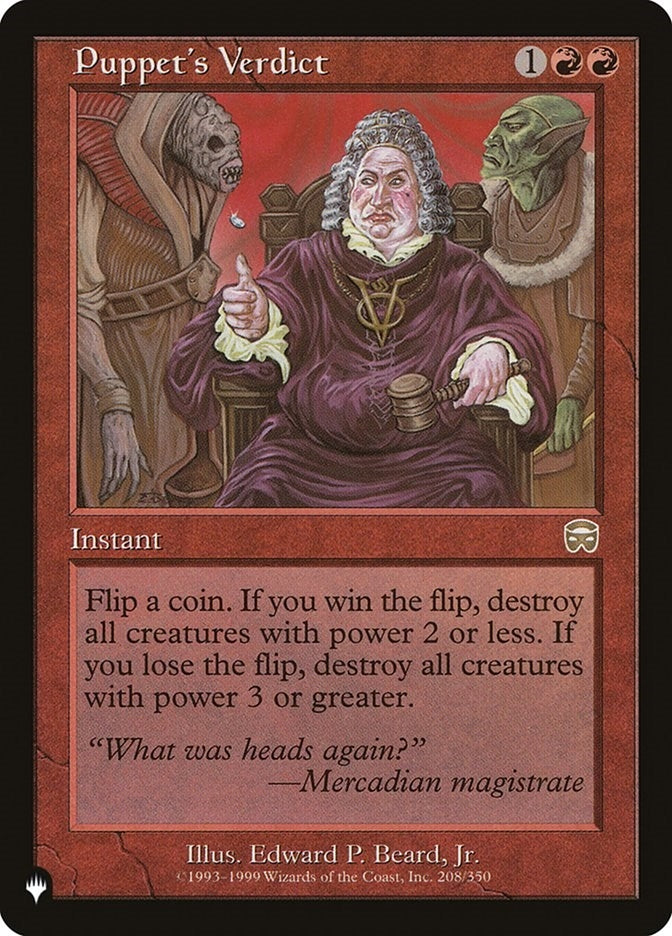 Image for Puppet's Verdict (208/350) (The List Reprints) - Magic: The Gathering