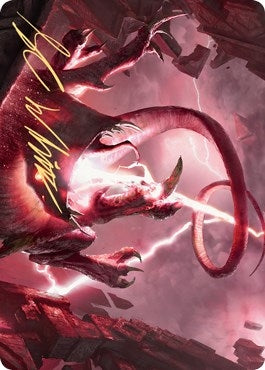 Image for Thundering Rebuke Art Card (Gold-Stamped Signature) (68) (Art Series: Zendikar Rising) - Magic: The Gathering