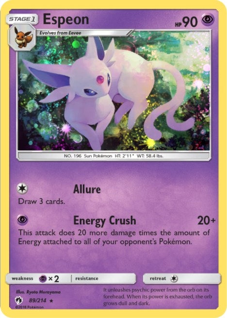 Image for Espeon - 89/214 (Cosmos Holo) (089/214) (Blister Exclusives) - Pokemon