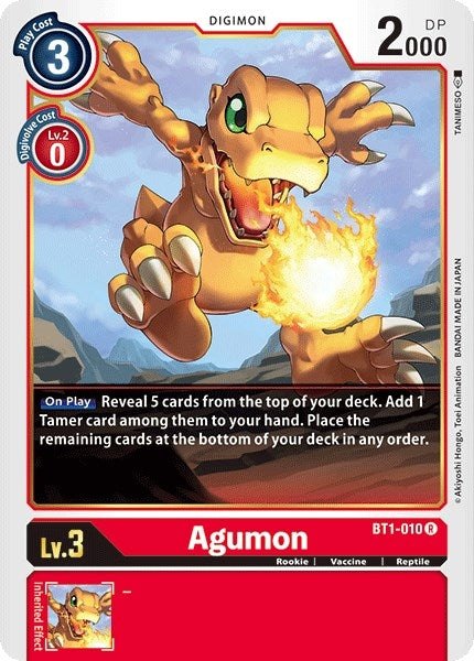 Image for Agumon - BT1-010 (BT1-010 R) (Release Special Booster 1.0) - Digimon Card Game