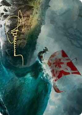 Image for Run Ashore Art Card (Gold-Stamped Signature) (19) (Art Series: Kaldheim) - Magic: The Gathering