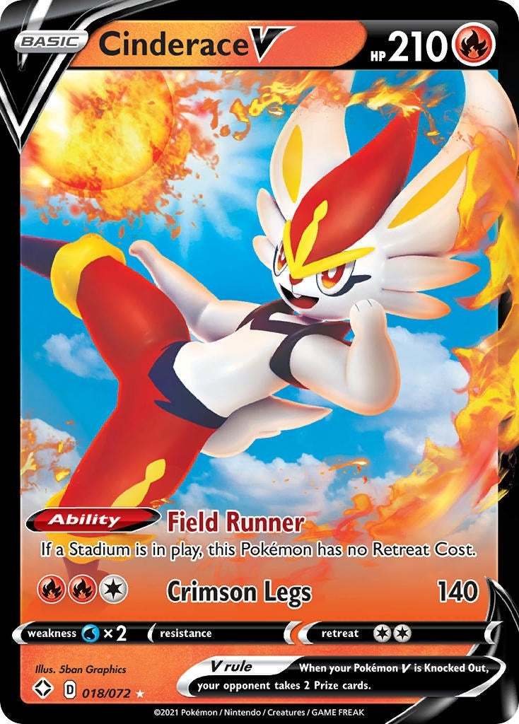 Image for Cinderace V (018/072) (Shining Fates) - Pokemon