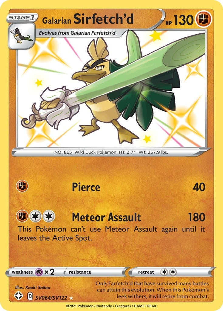 Image for Galarian Sirfetch'd (SV064/SV122) (Shining Fates: Shiny Vault) - Pokemon