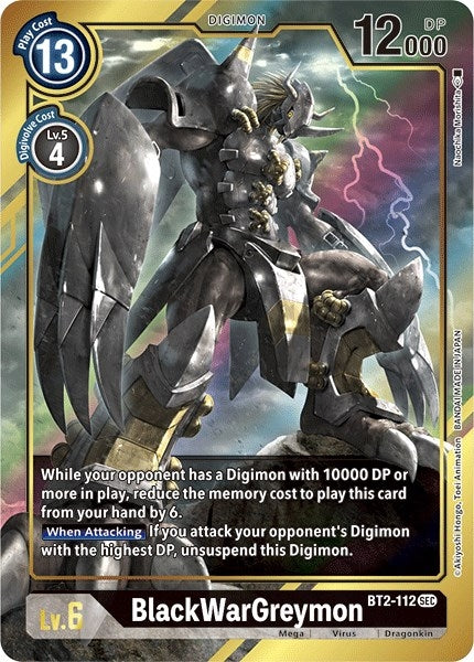 Image for BlackWarGreymon (Alternate Art) (BT2-112 SEC) (Release Special Booster 1.5) - Digimon Card Game