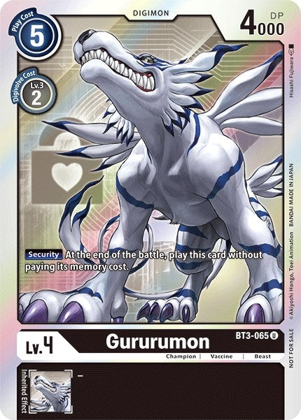 Image for Gururumon (Box Topper) (BT3-065 U) (Release Special Booster 1.5) - Digimon Card Game