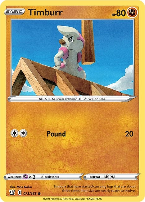 Image for Timburr (073/163) (SWSH05: Battle Styles) - Pokemon