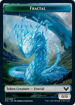 Image for Fractal (3) // Avatar (1) Double-sided Token (3 // 1) (Strixhaven: School of Mages) - Magic: The Gathering