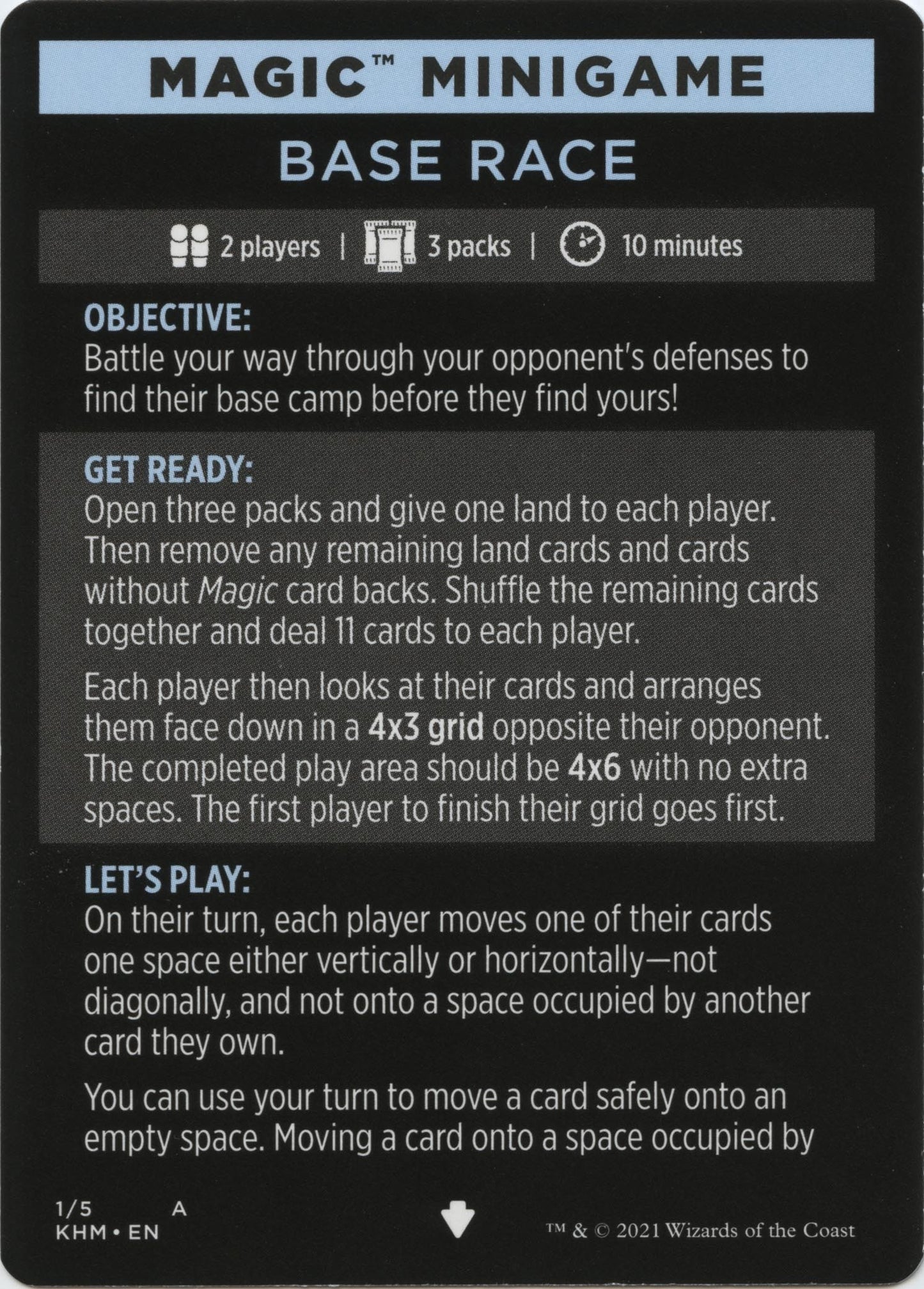 Image for Magic Minigame: Base Race (1) (Kaldheim) - Magic: The Gathering