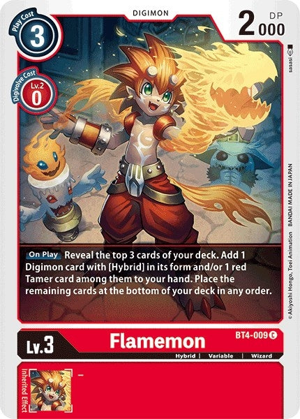 Image for Flamemon (BT4-009 C) (Great Legend) - Digimon Card Game