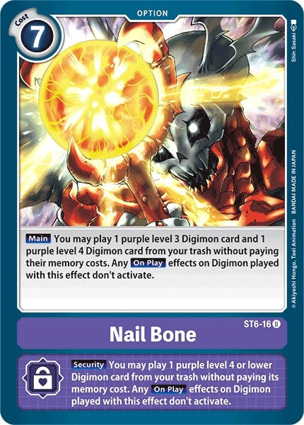 Image for Nail Bone (ST6-16 U) (Starter Deck 06: Venomous Violet) - Digimon Card Game