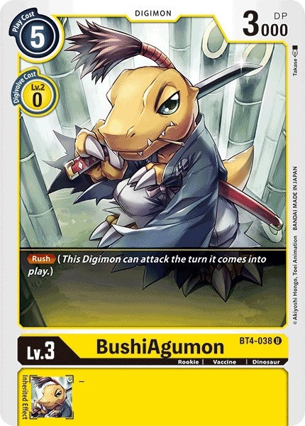 Image for BushiAgumon (BT4-038 U) (Great Legend) - Digimon Card Game