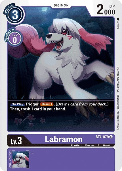 Image for Labramon (BT4-079 C) (Great Legend) - Digimon Card Game