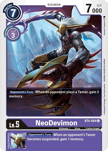 Image for NeoDevimon (BT4-084 C) (Great Legend) - Digimon Card Game