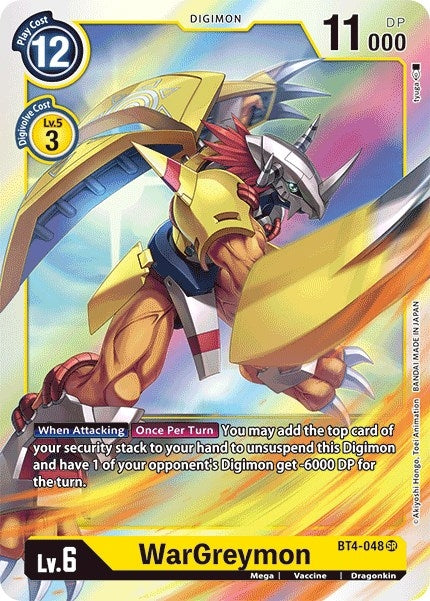 Image for WarGreymon (BT4-048 SR) (Great Legend) - Digimon Card Game