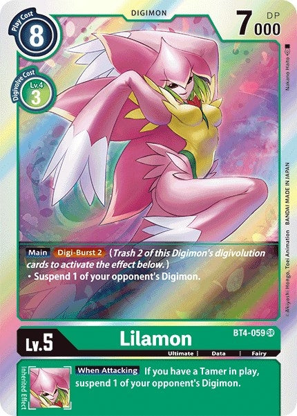 Image for Lilamon (BT4-059 SR) (Great Legend) - Digimon Card Game