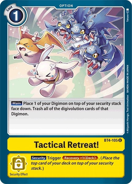 Image for Tactical Retreat! (BT4-105 U) (Great Legend) - Digimon Card Game