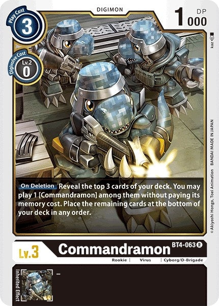 Image for Commandramon (BT4-063 R) (Great Legend) - Digimon Card Game