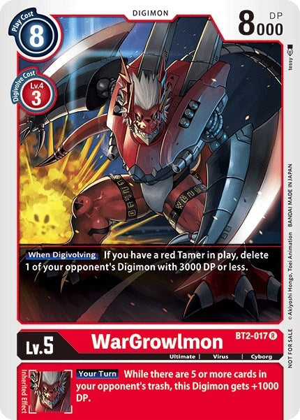 Image for WarGrowlmon - BT2-017 (Official Tournament Pack Vol.2) (BT2-017 R) (Release Special Booster 1.0) - Digimon Card Game