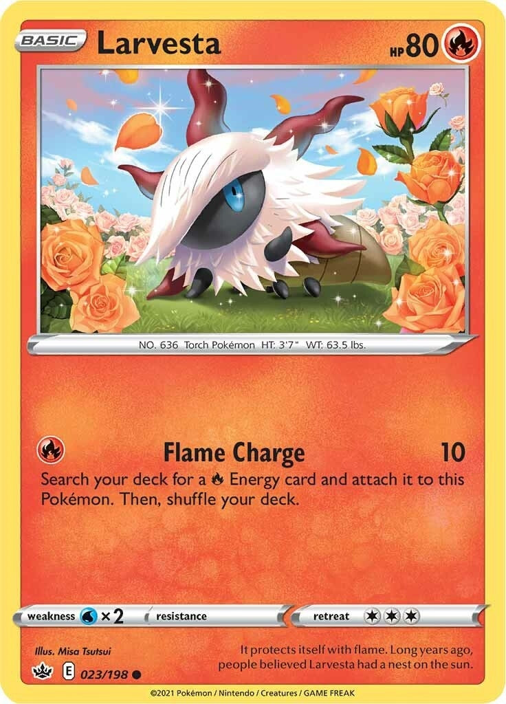 Image for Larvesta (023/198) (SWSH06: Chilling Reign) - Pokemon