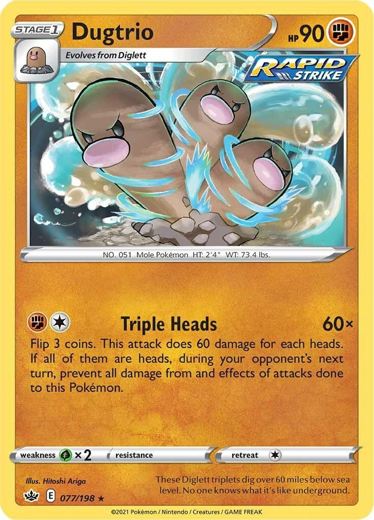 Image for Dugtrio (077/198) (SWSH06: Chilling Reign) - Pokemon